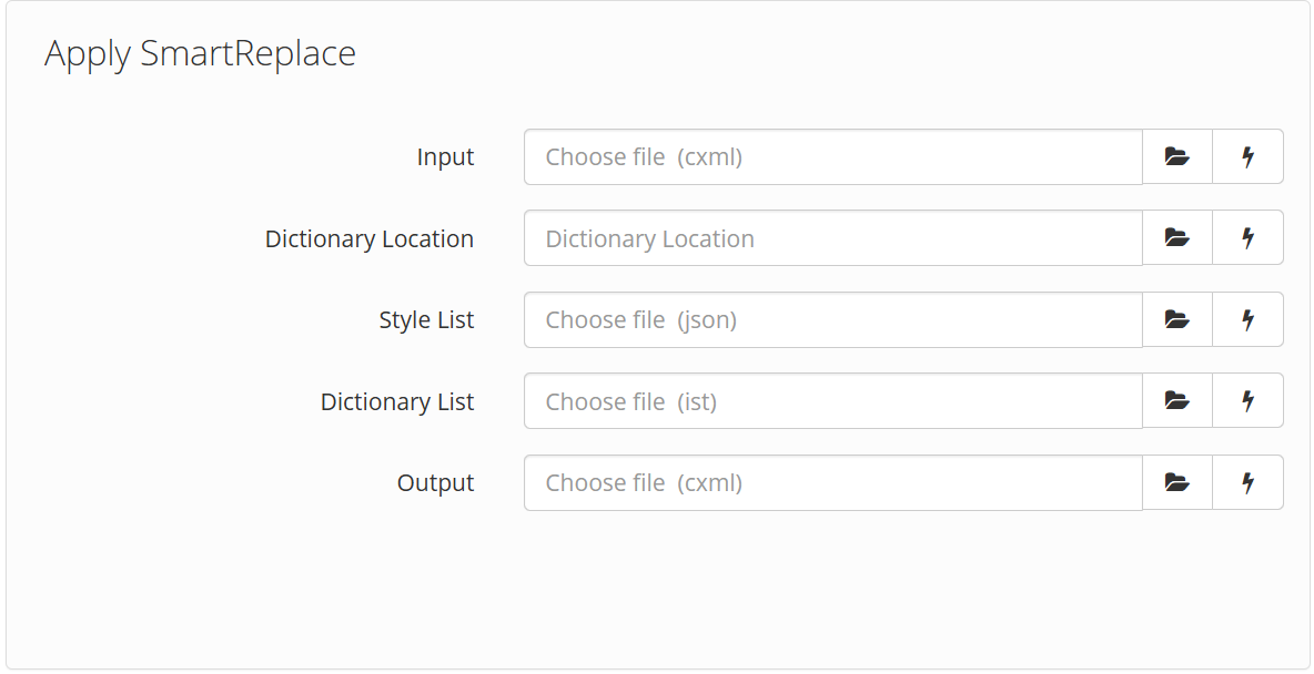 image of the Apply SmartReplace workflow action UI