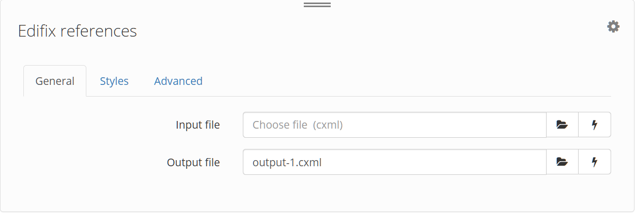 Edifix references workflow action — General tab