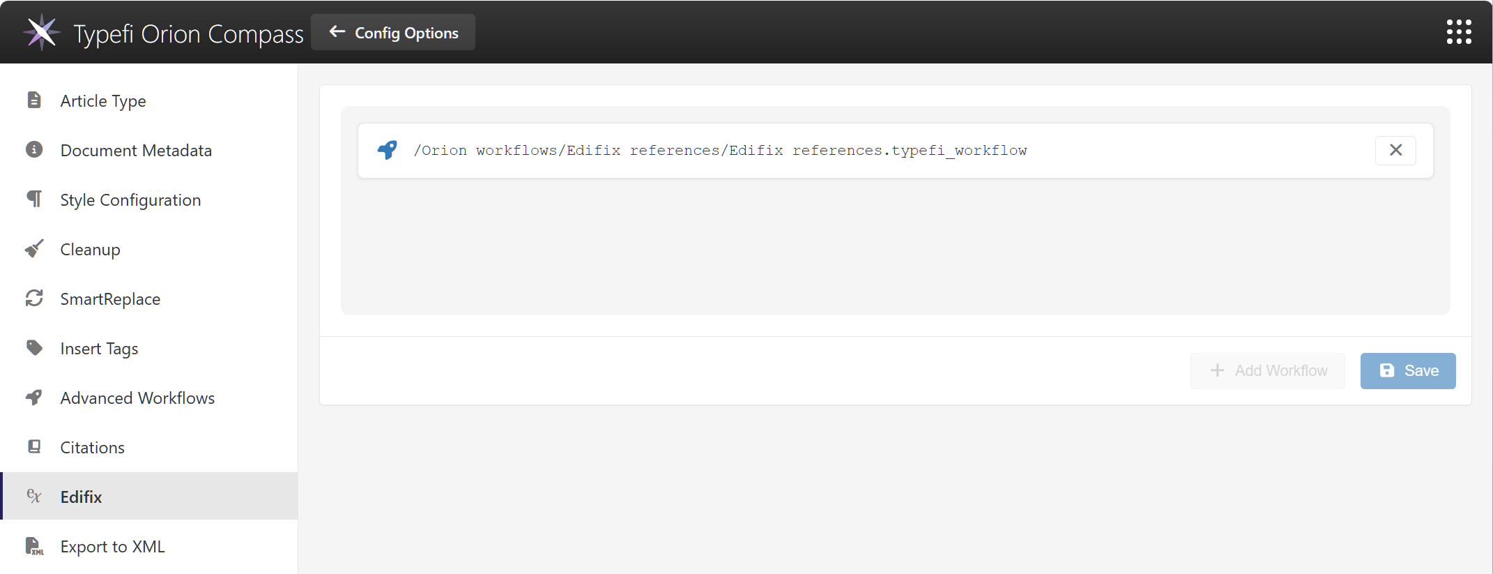 Edifix references workflow in Orion Compass