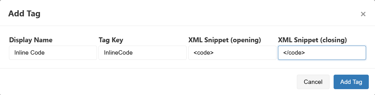 Add a tag fields in Insert Tags
