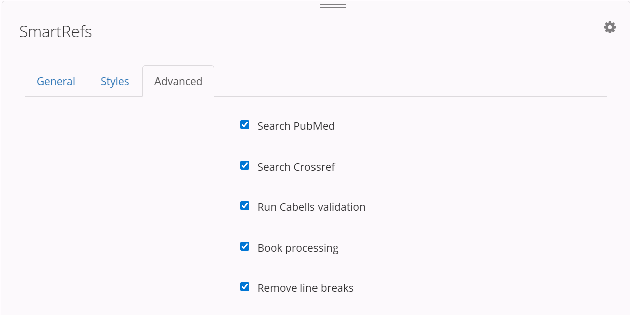 SmartRefs workflow action — Advanced tab
