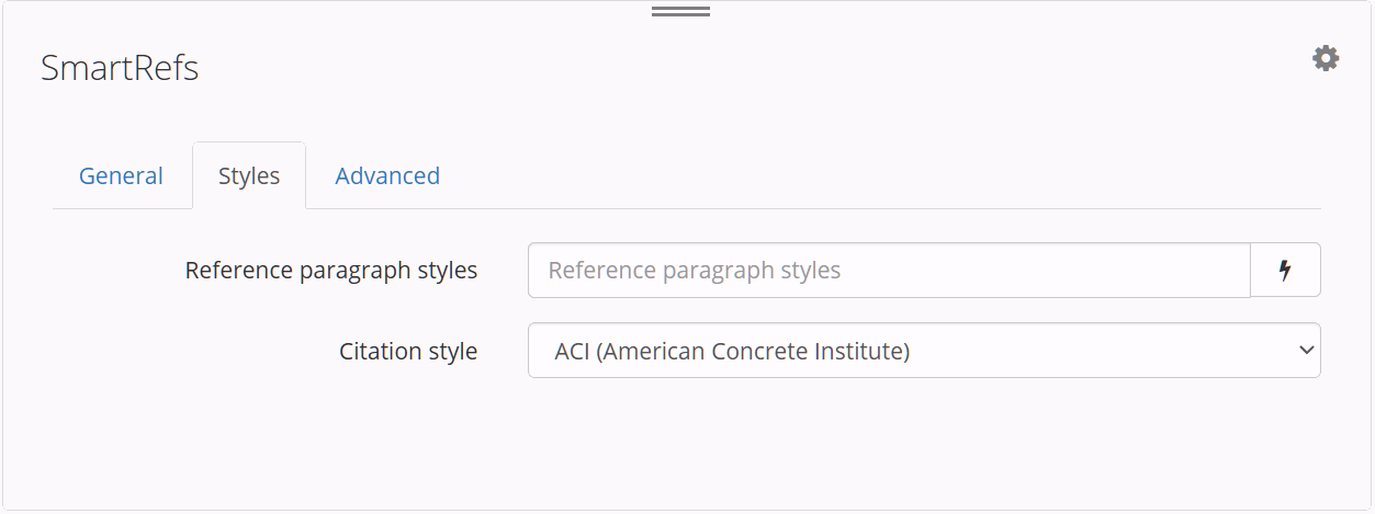 SmartRefs workflow action — Styles tab