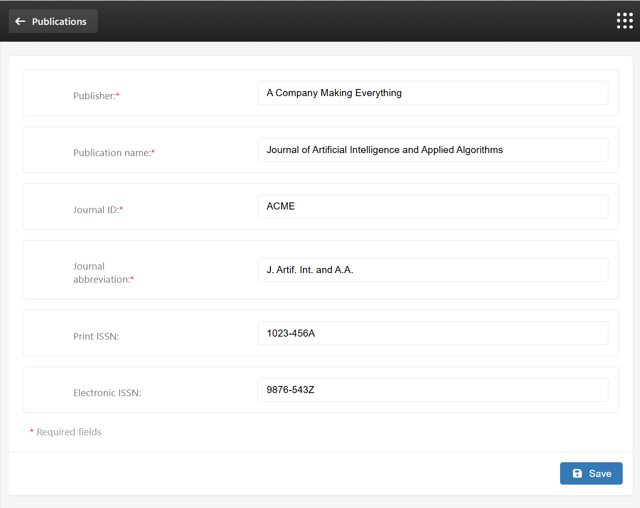 add or edit Typefi Orion Compass Publication metadata for one or more individual publications