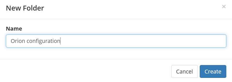 Orion configuration folder contents