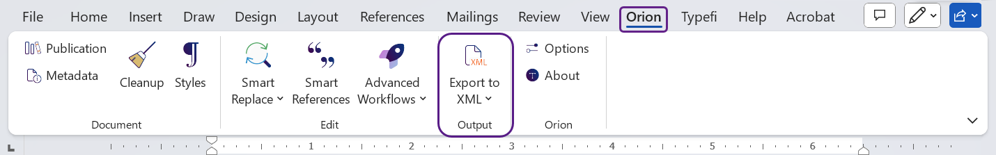 Orion ribbon Output group
